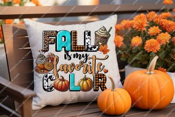 All the Fall Things – Sonbahar Kırlent Panel Kumaşı  2'Li Dikilmemiş Panel