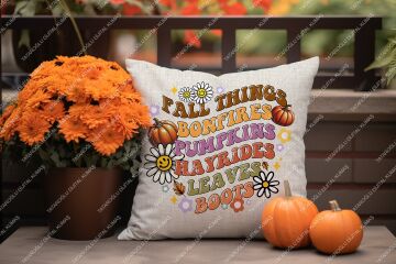 All the Fall Things – Sonbahar Kırlent Panel Kumaşı  2'Li Dikilmemiş Panel