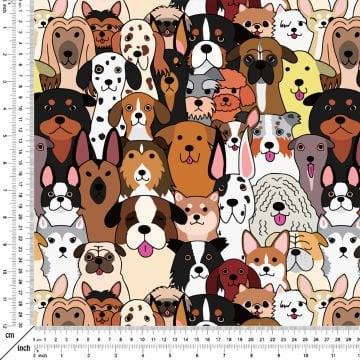 Dalmaçyalı ve Karışık Köpek Desenli Dijital Kumaş