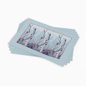 Ottoman Koleksiyonu - Osmanlı Laleli Amerikan Servisi 3'lü set Dikilmemiş Panel Kumaş