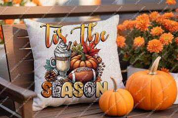 Tis The Season – Sonbahar Temalı Dijital Baskı Kırlent Kılıfı – 2’li 45x45 cm Kumaş