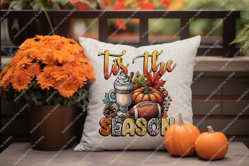 Tis The Season – Sonbahar Temalı Dijital Baskı Kırlent Kılıfı – 2’li 45x45 cm Kumaş