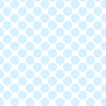 Ткань с декоративным принтом в горошек 1 см, белая - нежно-голубая