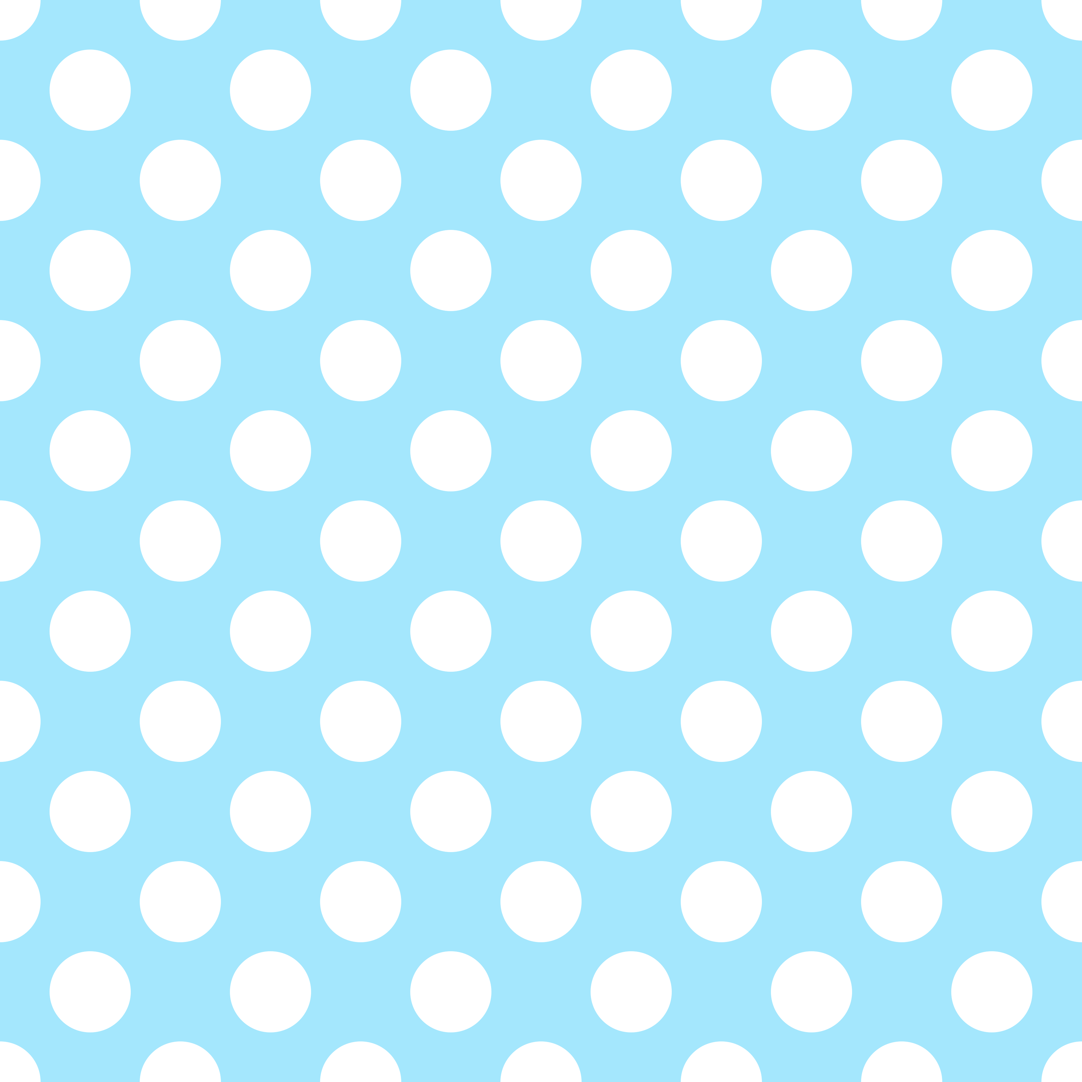 Polka Dot 1 cm Sky Blue - Beyaz Puantiye Dekoratif Baskı Kumaş