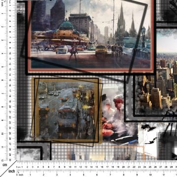 Paris Sokakları Eyfel Kulesi Şehir Sokakları Temalı Kumaş