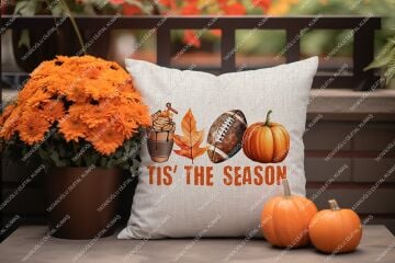 Tis’ The Season – Sonbahar Temalı Dijital Baskı Kırlent Kılıfı – 2’li 45x45 cm Kumaş