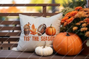 Tis’ The Season – Sonbahar Temalı Dijital Baskı Kırlent Kılıfı – 2’li 45x45 cm Kumaş