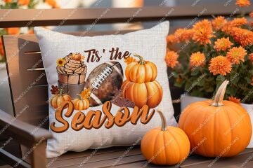 Tis’ The Season – Sonbahar Temalı Dijital Baskı Kırlent Kılıfı – 2’li 45x45 cm Kumaş