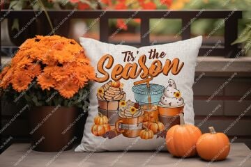 Tis’ The Season – Sonbahar Temalı Dijital Baskı Kırlent Kılıfı – 2’li 45x45 cm Kumaş