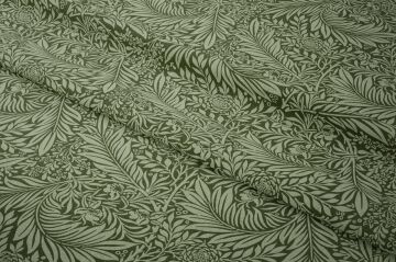 Yeşil Yaprak Desenli Kumaş – William Morris Stilinde Dijital Baskılı Dekoratif Döşemelik Kumaş