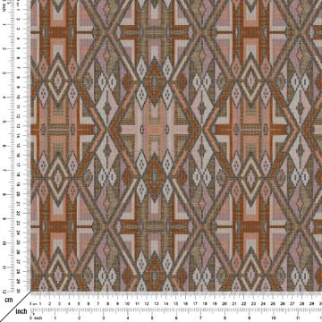 Kahve Tonlu Etnik Kilim Dokuma Efektli Kumaş