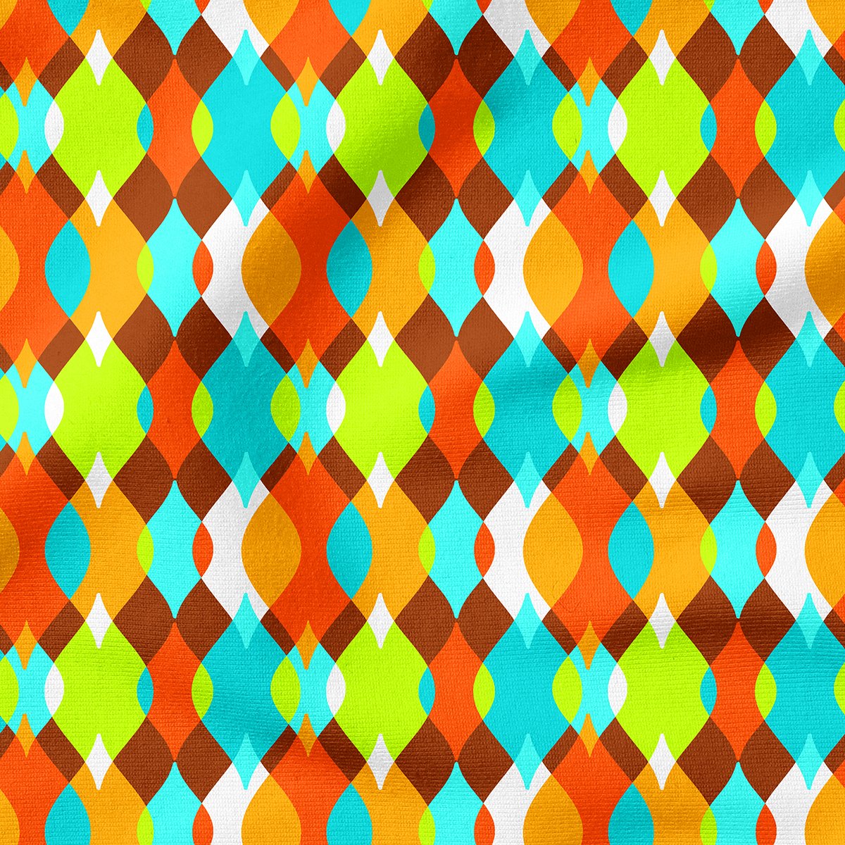 Renkli Geometrik Desenli Dijital Baskılı Kumaş
