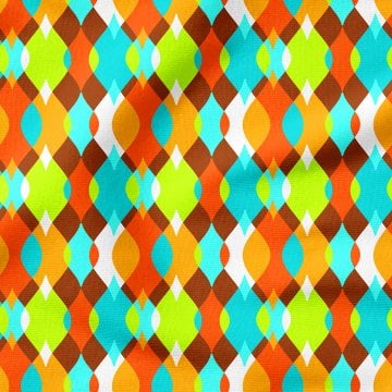 Renkli Geometrik Desenli Dijital Baskılı Kumaş