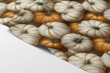 3D Balkabağı Desenli Dijital Baskı Polyester Kumaş – Sonbahar Dekoratif Kumaş