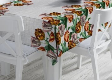 Malabar Collection - Linen Effect Tulip Tablecloth Seamless