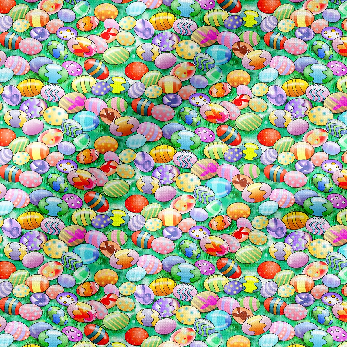 Happy Easter- Paskalya Renkli Paskalya Yumurtaları Desenli Kumaş