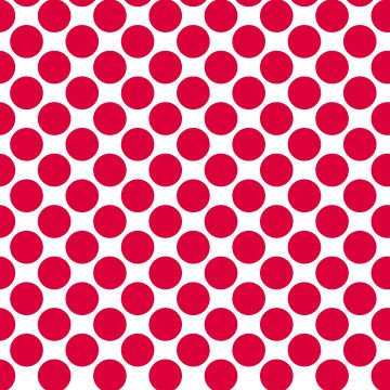 Polka Dot 1 cm Beyaz - Venedik Kırmızısı Puantiye Dekoratif Baskı Kumaş