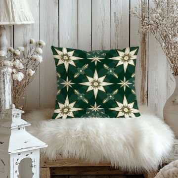 Yılbaşı Koleksiyonu- 45x45 cm Dikilmemiş 2’li Kırlent Paneli – Kar Taneleri