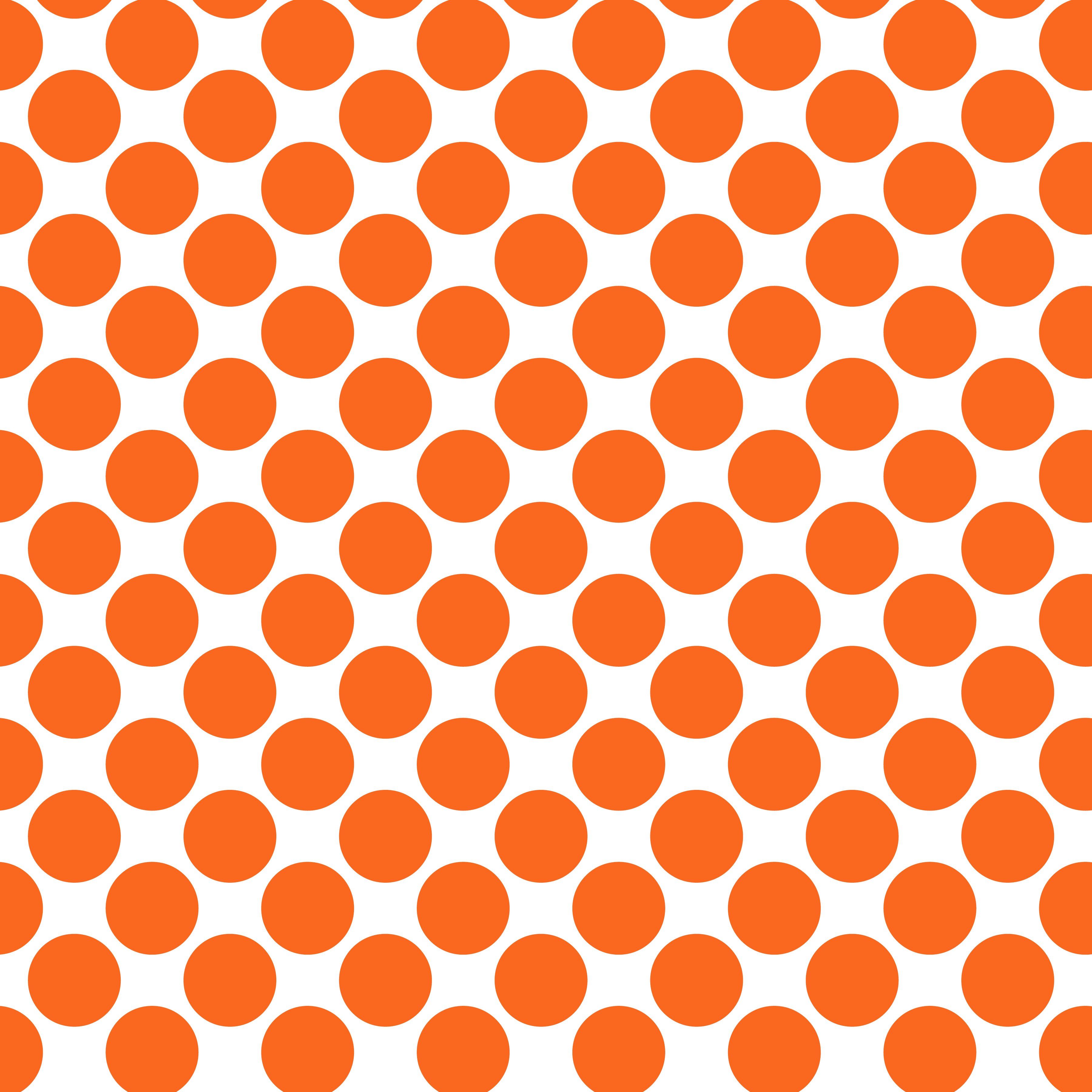 Polka Dot 1 cm Beyaz - Turuncu Puantiye Dekoratif Baskı Kumaş