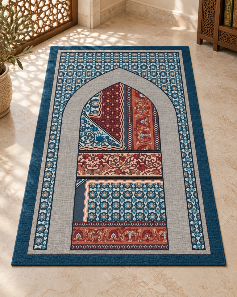 Petrol Mavisi Etnik Seccade Paneli 130x82 cm