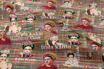 Etnik Zeminli Frida Kahlo Desenli Kumaş(SONBAHAR İNDİRİMİ)