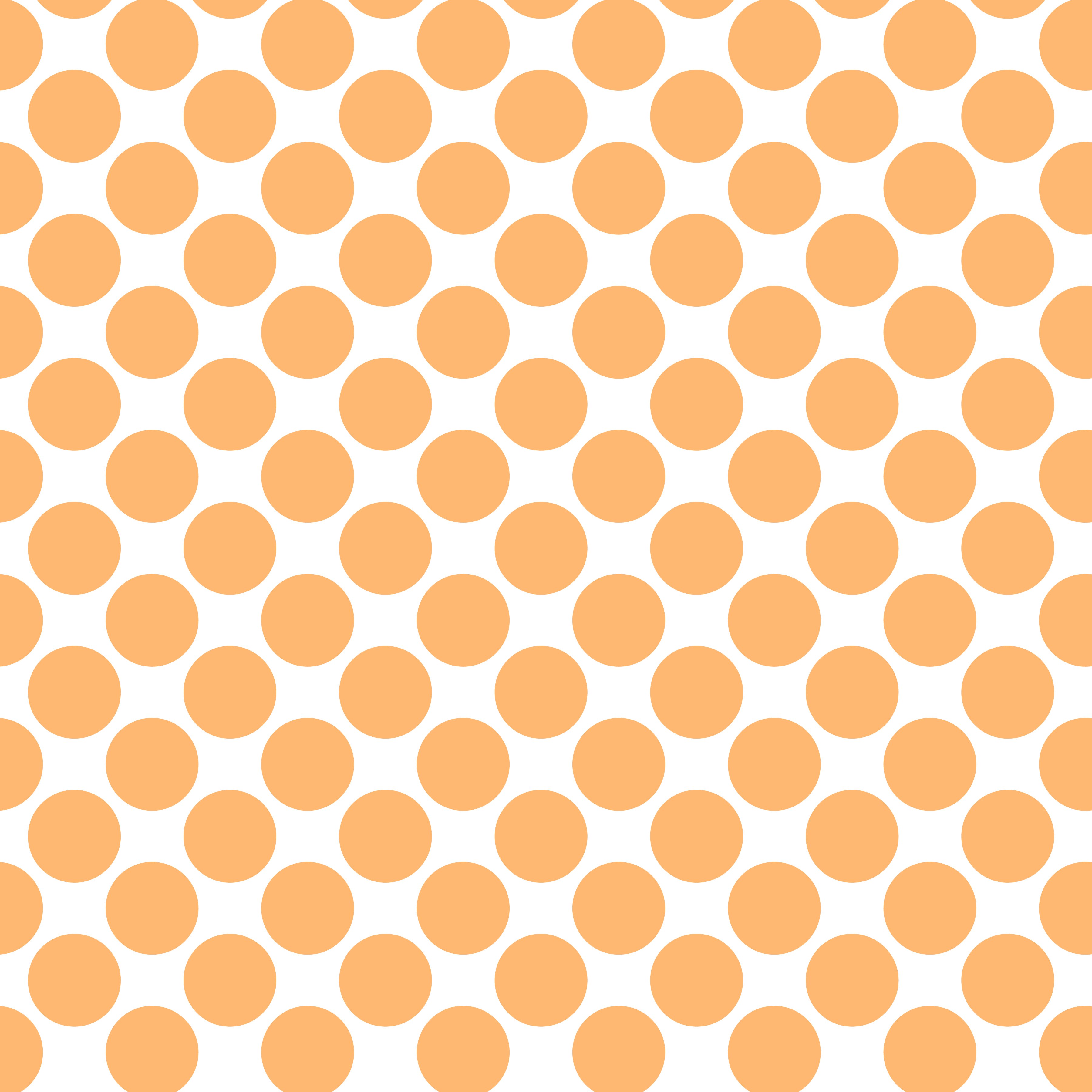 Polka Dot 1 cm Beyaz - Şeftali Turuncu Puantiye Dekoratif Baskı Kumaş