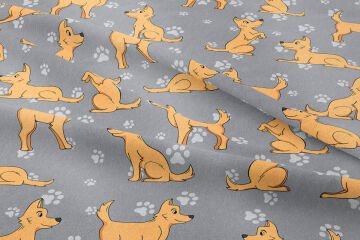 Gri Zeminli Sevimli Köpekler