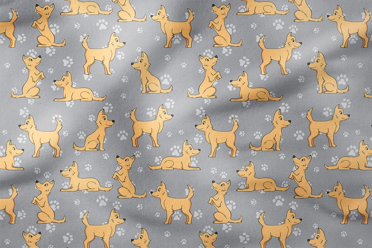 Gri Zeminli Sevimli Köpekler