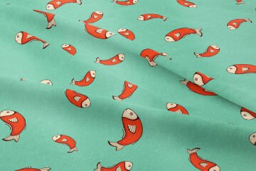 Mint Yeşili Zeminli Balıklar