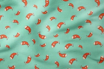 Mint Yeşili Zeminli Balıklar