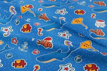 Denizaltı Hayvanları Köpek Balığı, Nemo, Denizanası, Ahtapot, Yengeç,