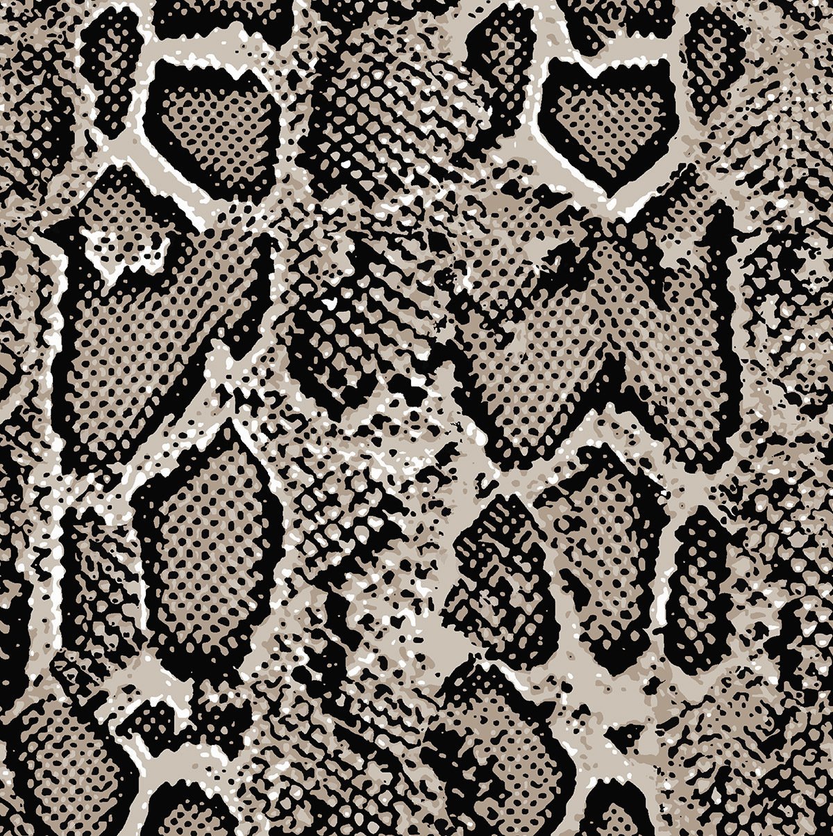 Antrasit ve Kahve Zemine Yılan Derisi Desenli Dijital Baskılı Kumaş