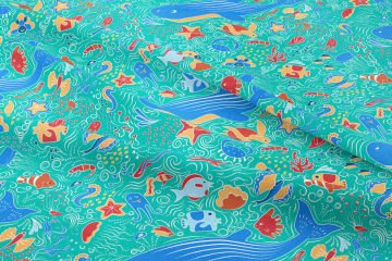 Turkuaz Zeminli Denizaltı Hayvanları