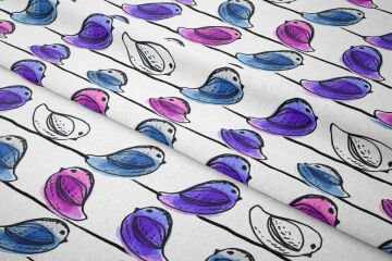 Purple, Blue, Pink Rows of Birds