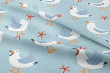 Летняя коллекция Синий фон Аист Многоцелевая декоративная ткань с цифровой печатью