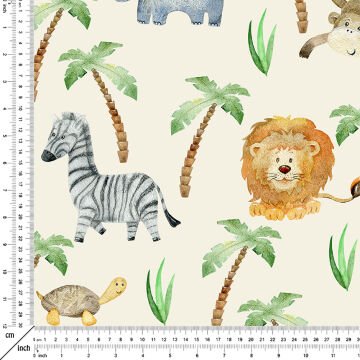 Palmiyeler Arasında Aslan, Maymun,Zebra
