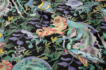 Renkli Deniz Canlıları Kumaşı