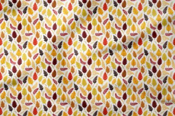 3D Sonbahar Yaprakları Desenli Dijital Baskılı Kumaş