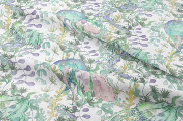 Denizanası Desenli Kumaş