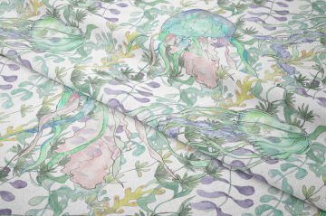 Denizanası Desenli Kumaş