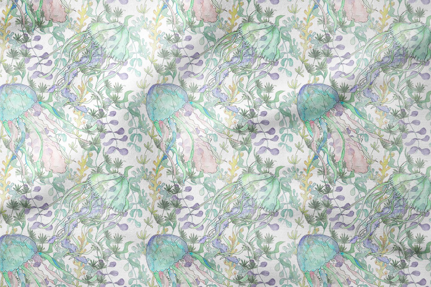 Denizanası Desenli Kumaş