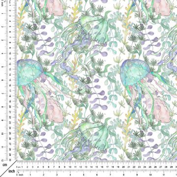 Denizanası Desenli Kumaş