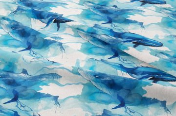 Sulu Boya Balina Kumaşı