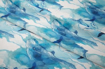 Sulu Boya Balina Kumaşı