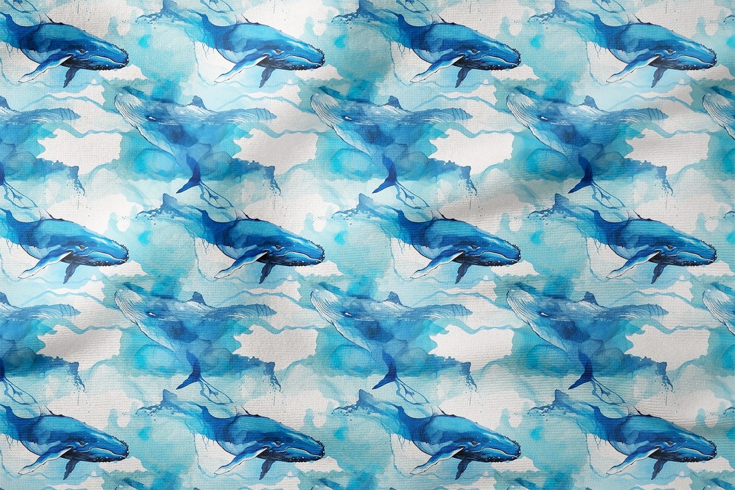 Sulu Boya Balina Kumaşı
