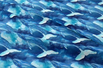 Balina Desenli Dekoratif Kumaş