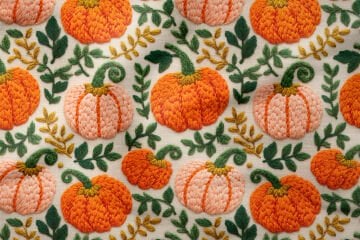 3D Sonbahar Balkabağı Desenli Dijital Baskılı Kumaş