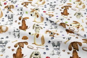 Beyaz Zemin Üzerine Oturan Köpekler