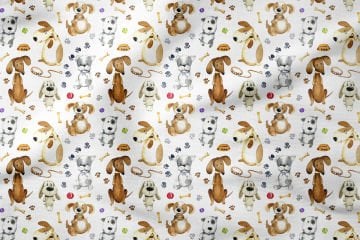 Dogs Sitting On White Background