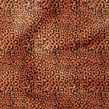Turuncu Zeminli Leopar Desenli Kumaş